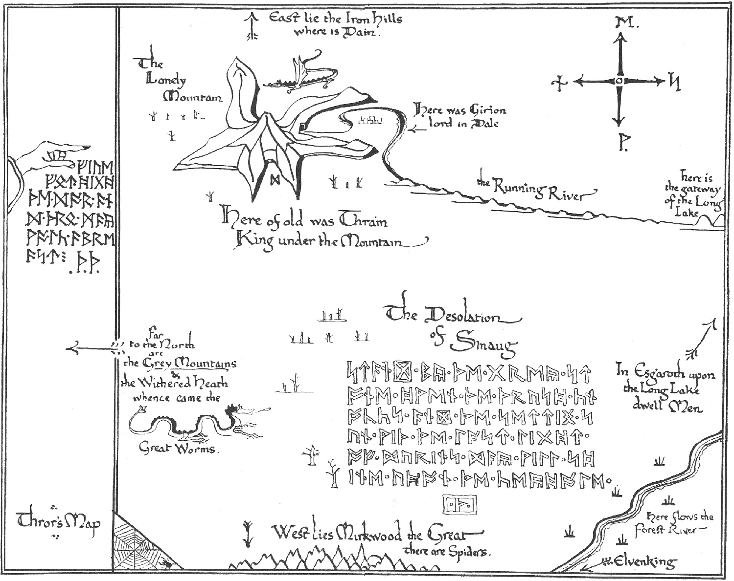 J.R.R. Tolkien | Thrór's map (Carte de Thrór)