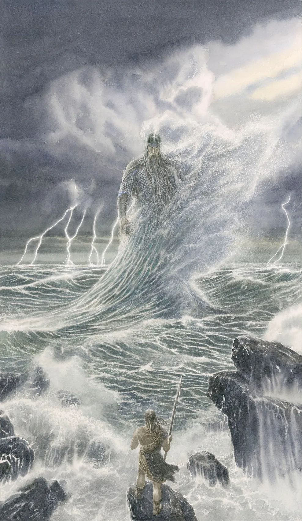 Alan Lee | La Chute de Gondolin | Ulmo Appears Before Tuor