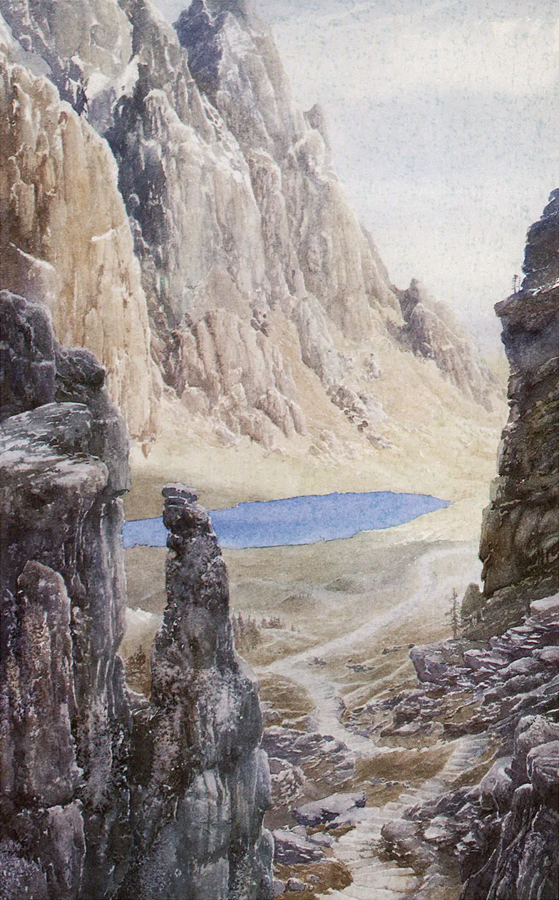 Alan Lee | Le Seigneur des Anneaux | Dimrill Stair and Mirrormere beyond