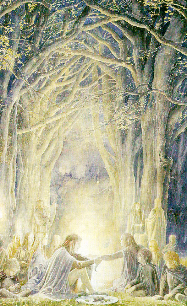 Alan Lee | Le Seigneur des Anneaux | With elves in Woody-end forest