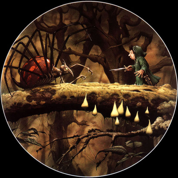 Rodney Matthews | Bilbo fights a spider of Mirkwood