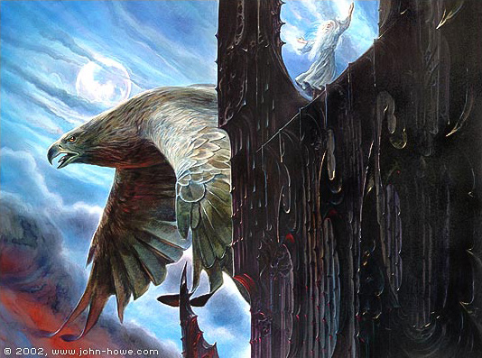 John Howe | Le Seigneur des Anneaux | Gwaihir Rescues Gandalf from Orthanc