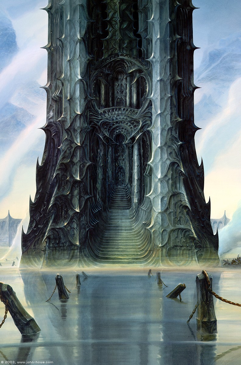 John Howe | Le Seigneur des Anneaux | Orthanc Destroyed