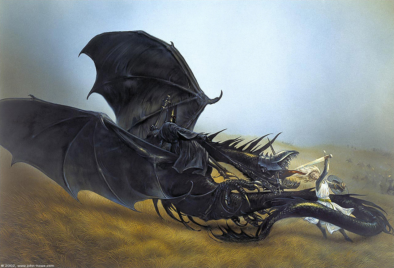 John Howe | Le Seigneur des Anneaux | Éowyn and the Nazgûl