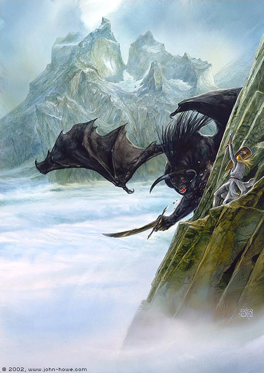 John Howe | Le Silmarillion | Glorfindel and the Balrog