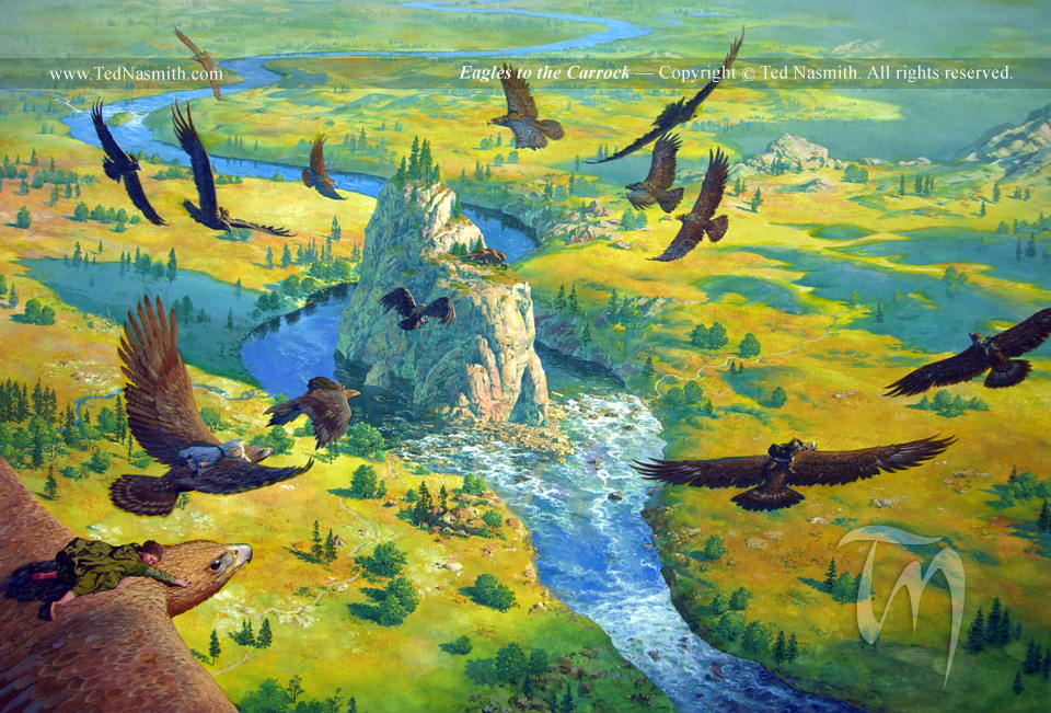 Ted Nasmith | Le Hobbit | Eagles to the Carrock