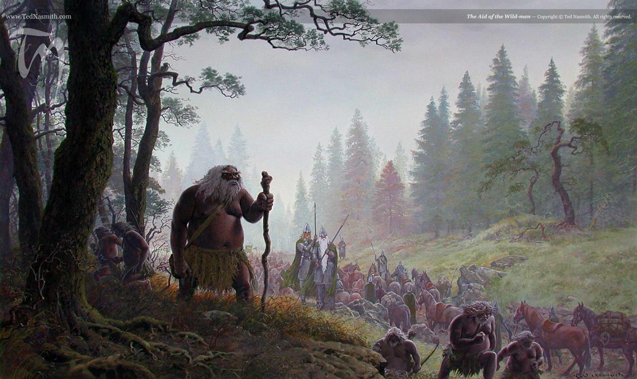 Ted Nasmith | Le Seigneur des Anneaux | The Aid of the Wild-men