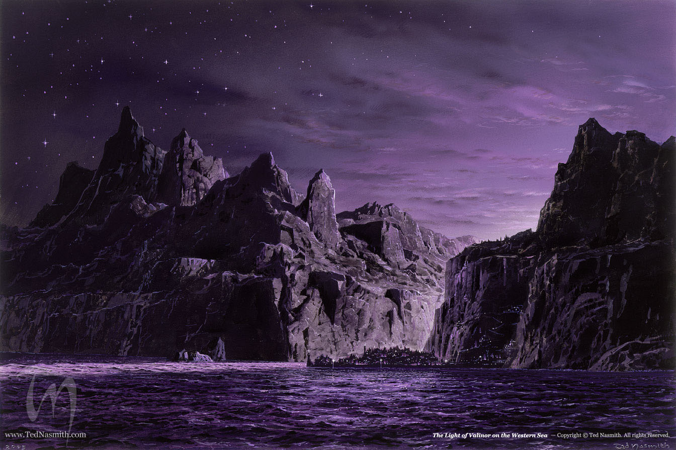 Ted Nasmith | Le Silmarillion | The Light of Valinor on the Western Sea