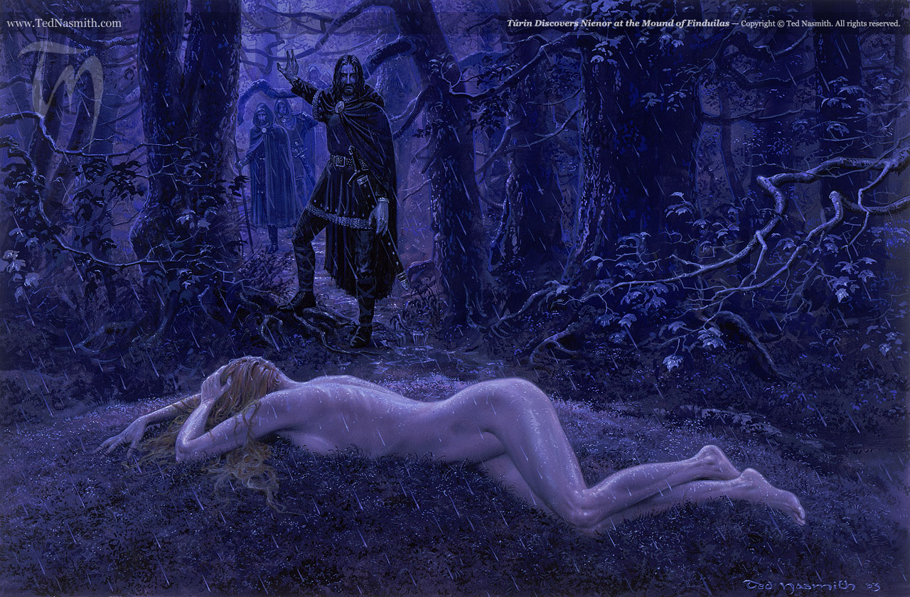 Ted Nasmith | Le Silmarillion | Túrin Discovers Nienor at the Mound of Finduilas