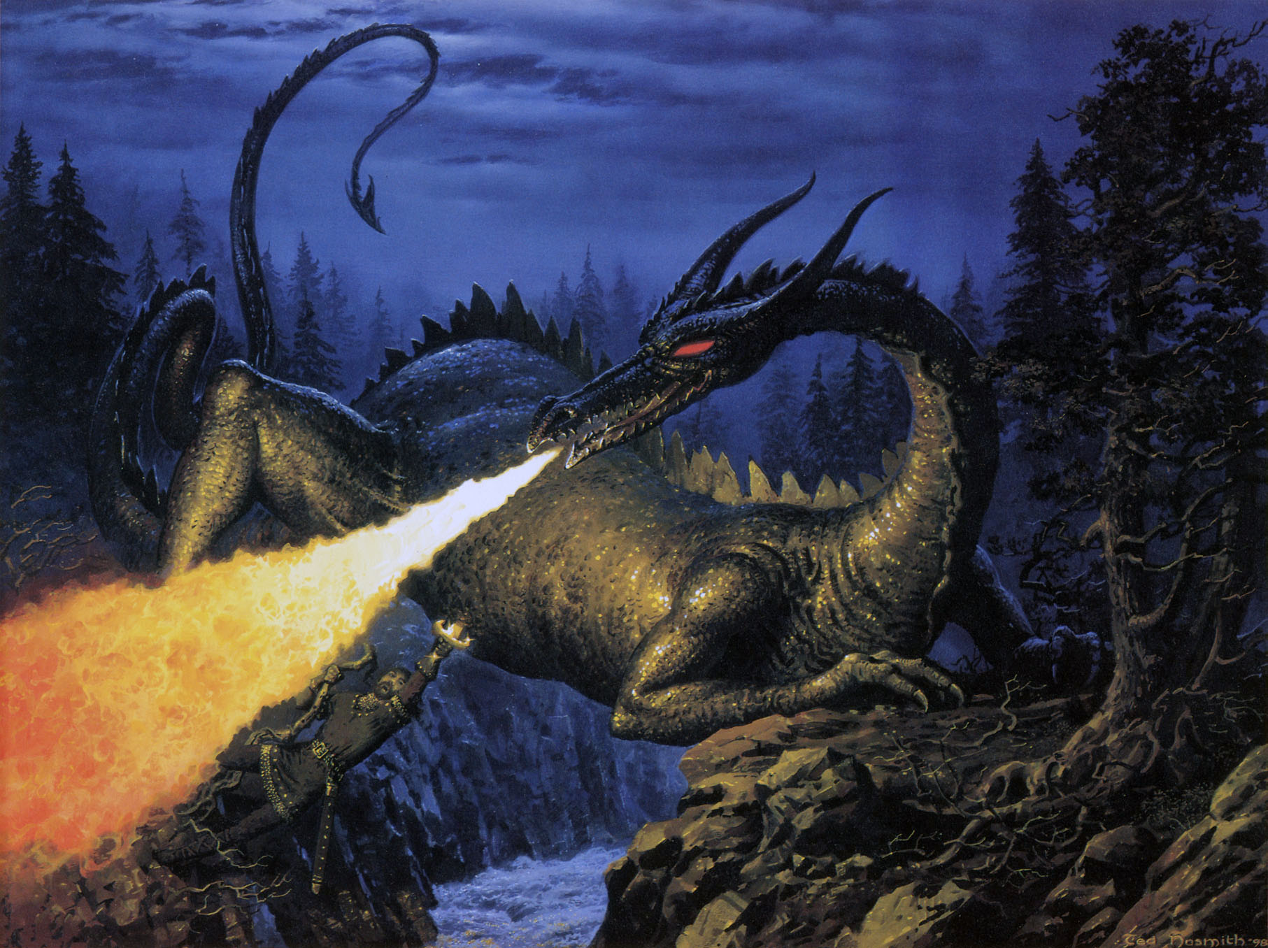 Ted Nasmith | Le Silmarillion | The Slaying of Glaurung