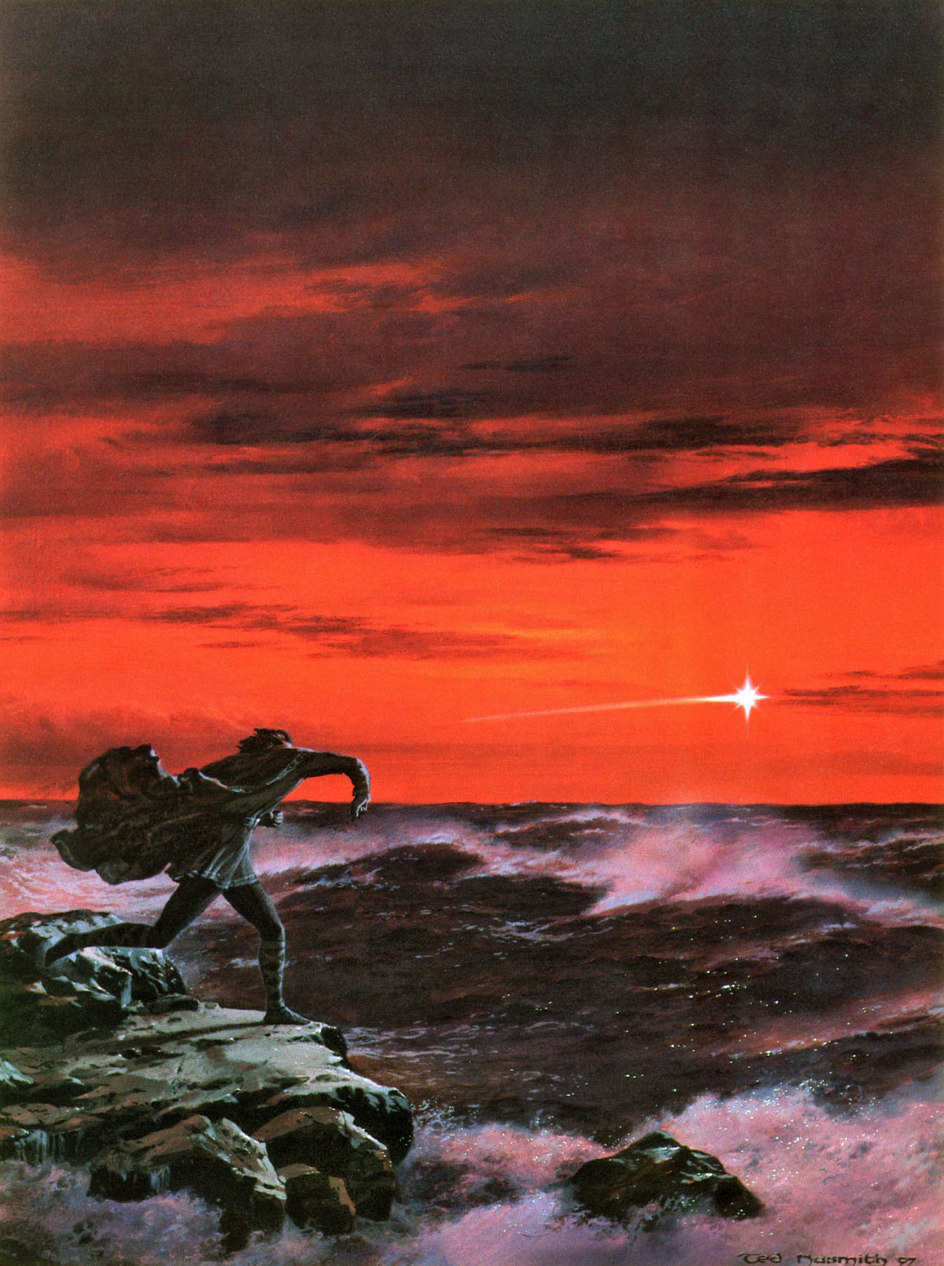 Ted Nasmith | Le Silmarillion | Maglor Casts a Silmaril into the Sea