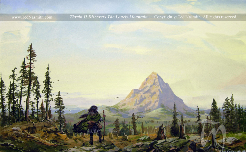 Ted Nasmith | Le Silmarillion | Thrain Discovers the Lonely Mountain