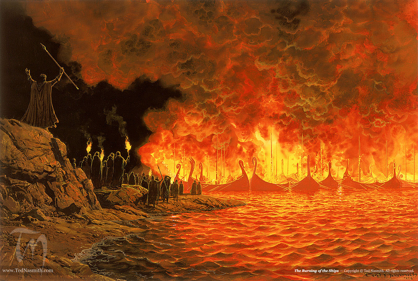 Ted Nasmith | Le Silmarillion | The Burning of the Ships