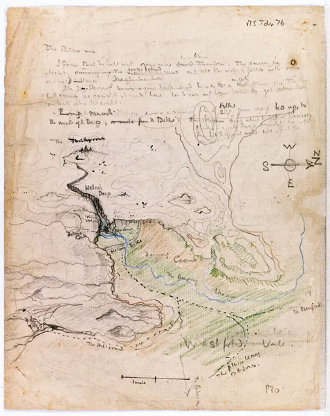 Carte de la Gorge de Helm (Helm's Deep), par John Ronald Reuel Tolkien.