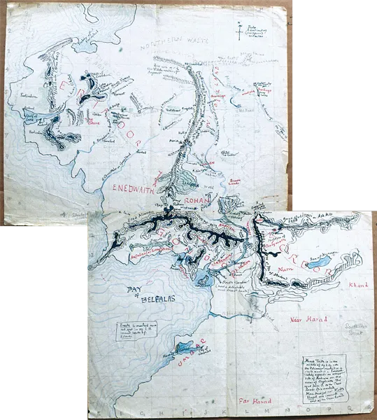 Carte de la Terre du Milieu (Middle-earth) au troisième âge, par John Ronald Reuel Tolkien.