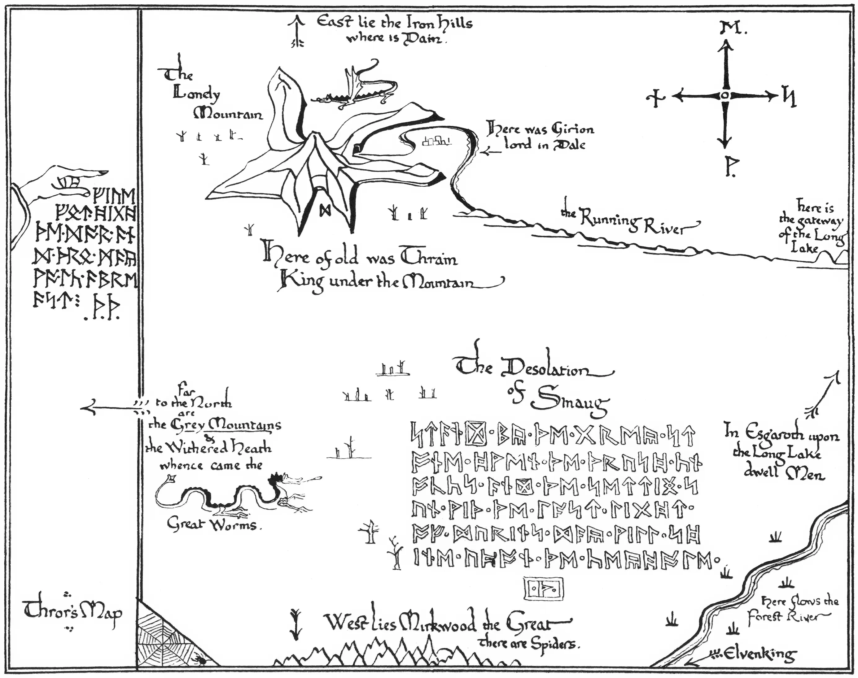 Carte de Thrór (Thrór's map), par John Ronald Reuel Tolkien.