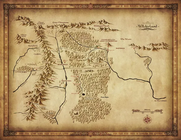 Carte des Terres Sauvages (Wilderlands).
