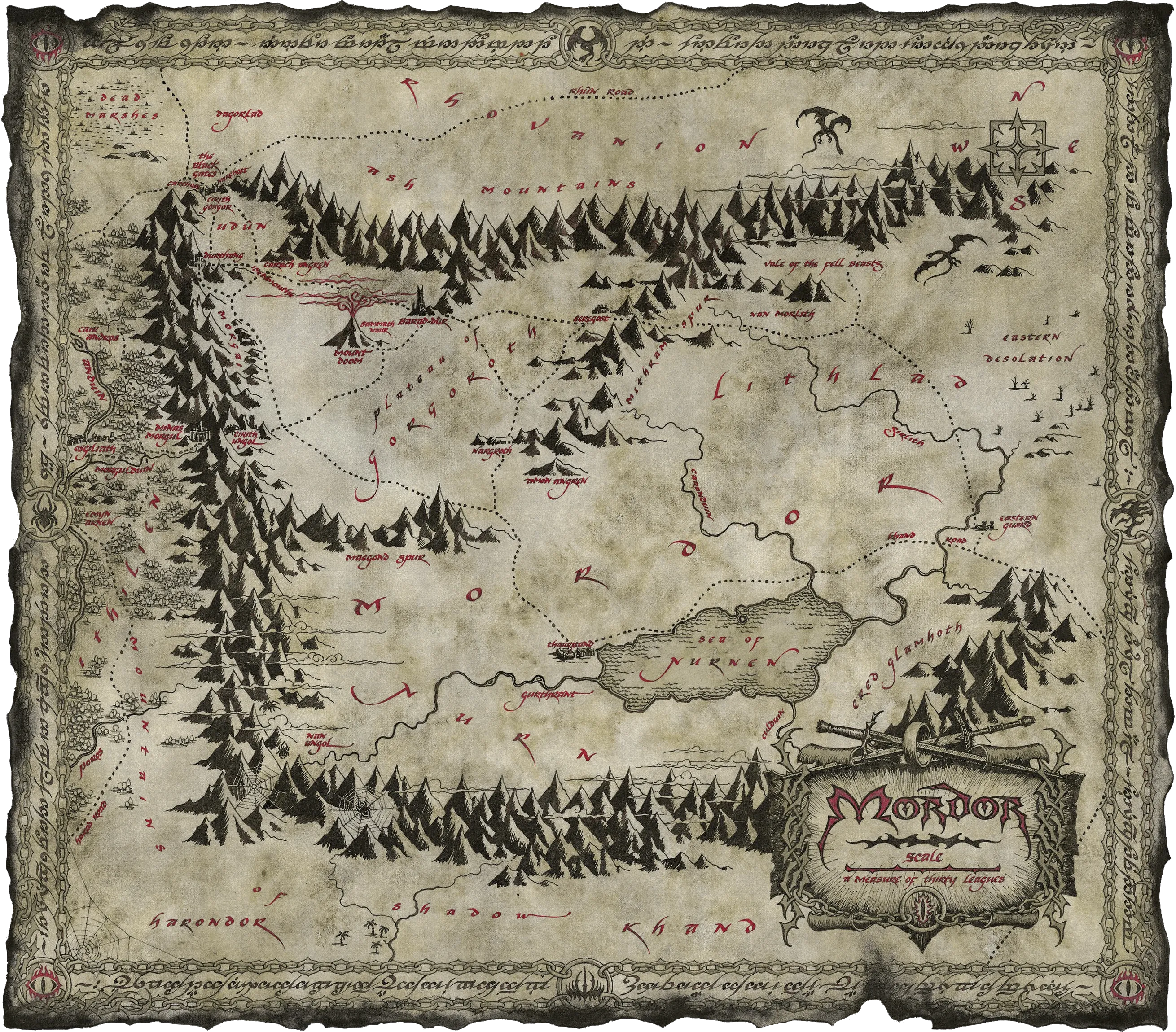 Carte du Mordor.
