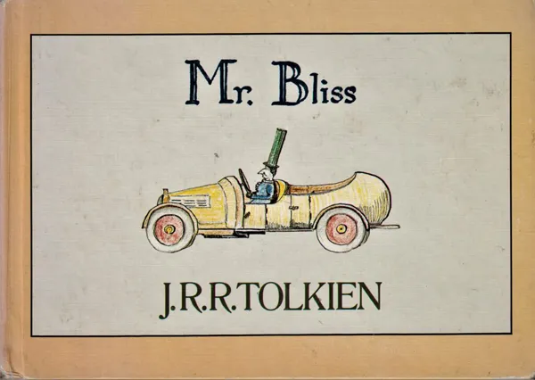 Édition originale du conte Mr. Bliss de John Ronald Reuel Tolkien. Première de couverture (pleine page).