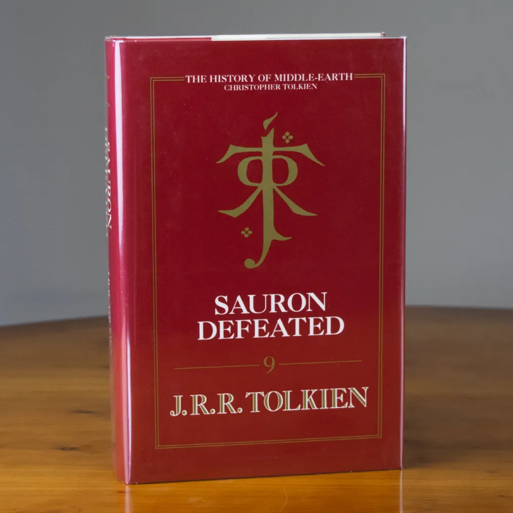 Édition originale du roman Sauron Defeated de John Ronald Reuel Tolkien. Jaquette (première de couverture).
