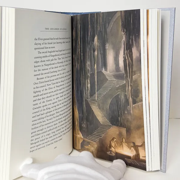 Édition originale du roman The Children of Húrin de John Ronald Reuel Tolkien. Page 160 et illustration (page 161).