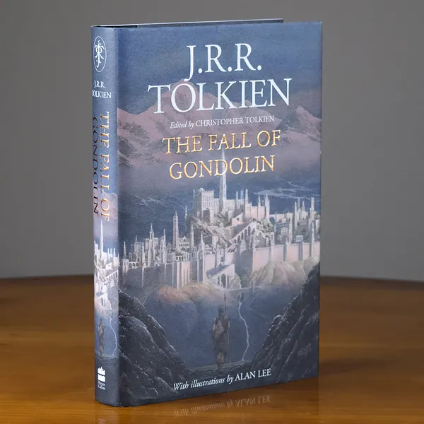 Édition originale du roman The Fall of Gondolin de John Ronald Reuel Tolkien. Jaquette (première de couverture et dos).