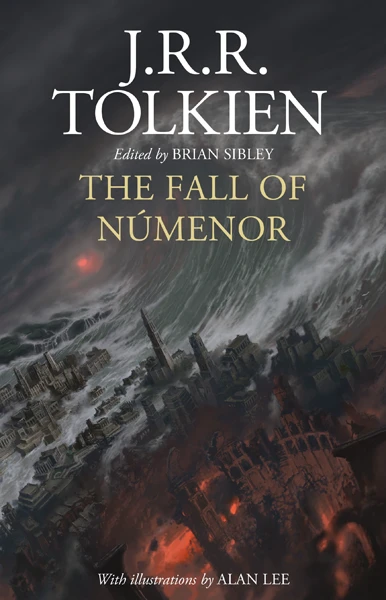 Édition originale du roman The Fall of Númenor de John Ronald Reuel Tolkien. Jaquette (première de couverture et dos).