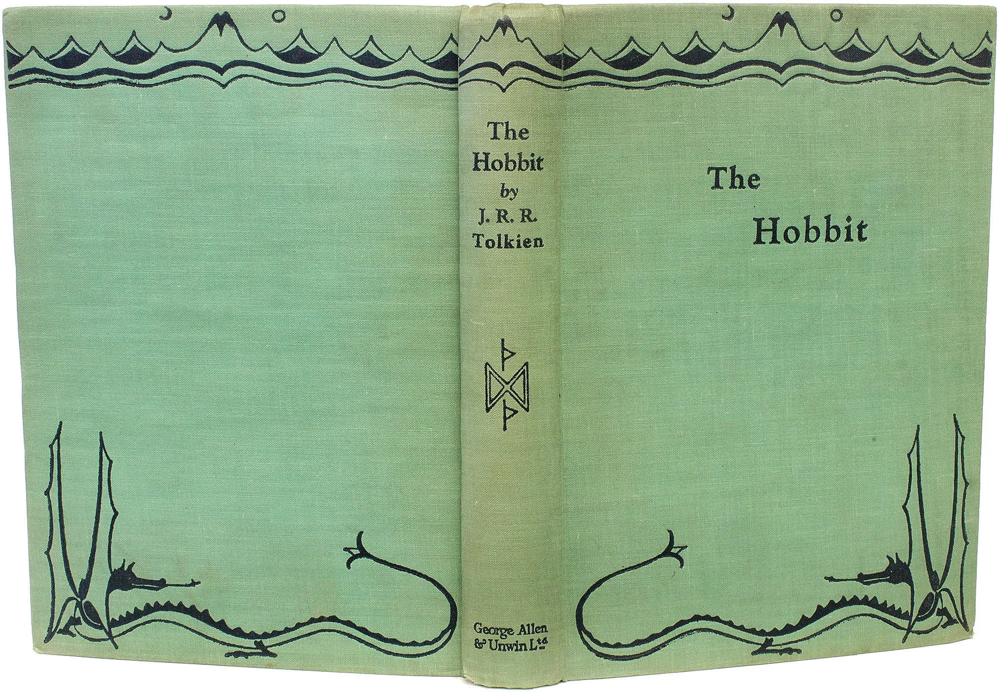 Édition originale du roman The Hobbit de John Ronald Reuel Tolkien. Couverture.