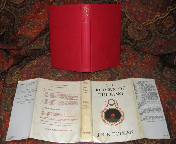 Édition originale du roman The Lord of the Rings – The Return of the King, de John Ronald Reuel Tolkien. Jaquette et couverture.