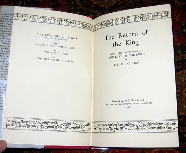Édition originale du roman The Lord of the Rings – The Return of the King, de John Ronald Reuel Tolkien. Page de titre.