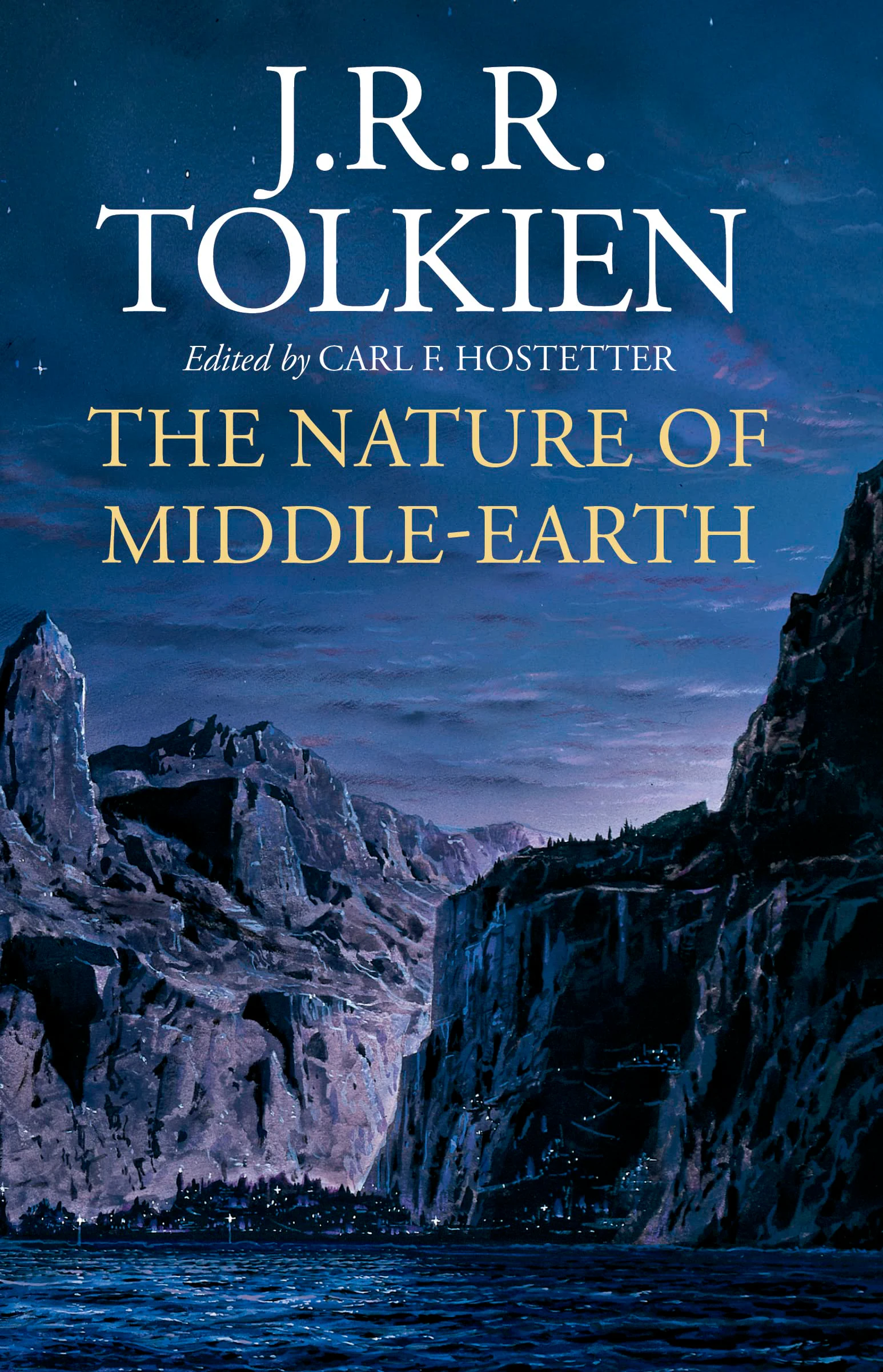 Édition originale du roman The Nature of Middle-earth, de John Ronald Reuel Tolkien. Jaquette (première de couverture).