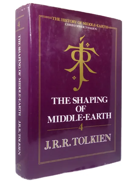 Édition originale du roman The Shaping of Middle-earth, de John Ronald Reuel Tolkien. Jaquette (première de couverture et dos).
