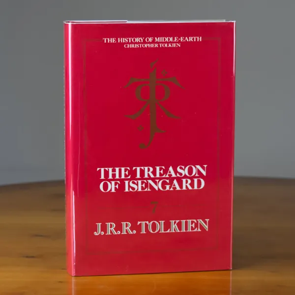 Édition originale du roman The Treason of Isengard, de John Ronald Reuel Tolkien. Jaquette (première de couverture).
