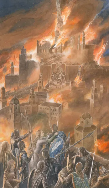 Illustration : The King's Tower Falls, par Alan Lee.