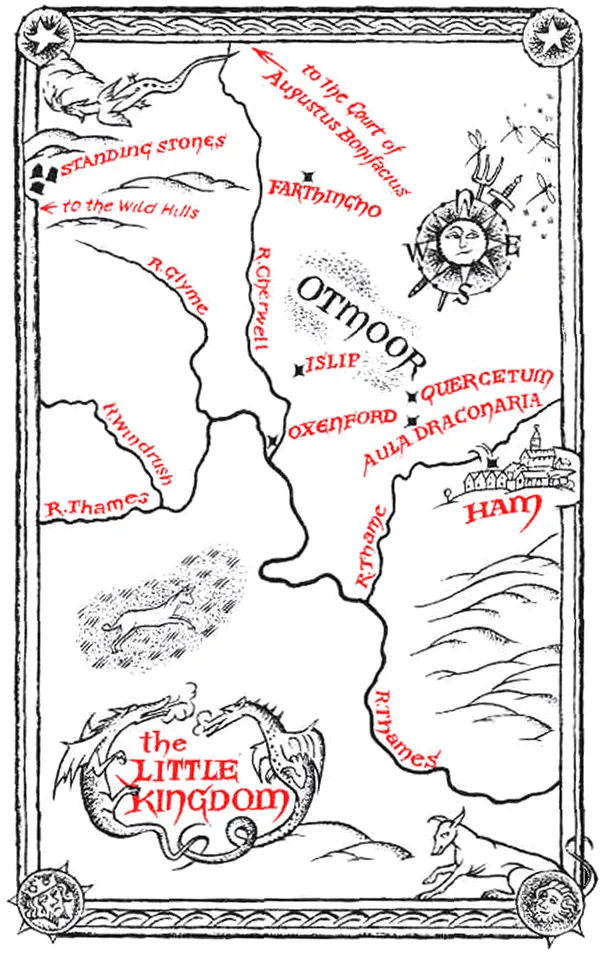 Carte du Petit Royaume (The Little Kingdom), de Pauline Diana Baynes, pour le roman de J.R.R. Tolkien Le Fermier Gilles de Ham (Farmer Giles of Ham).
