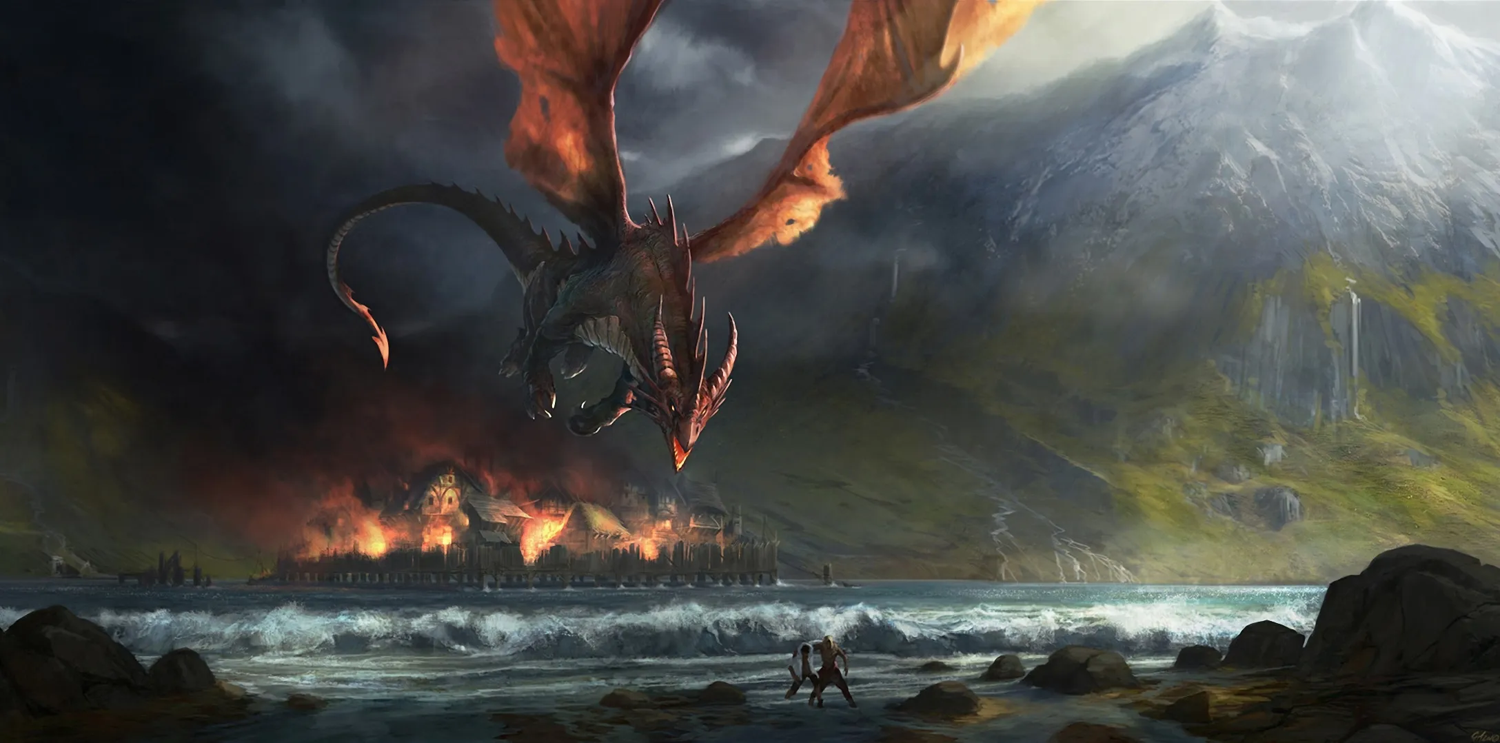 Illustration : Smaug at Esgaroth.