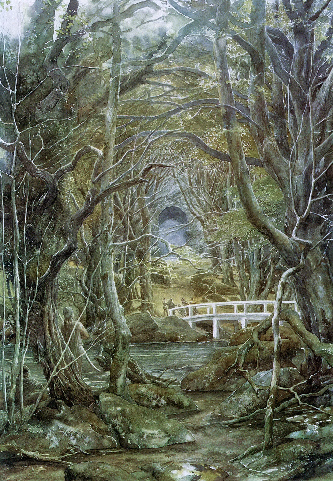 Illustration : The entrance to Thranduil's palace, par Alan Lee.