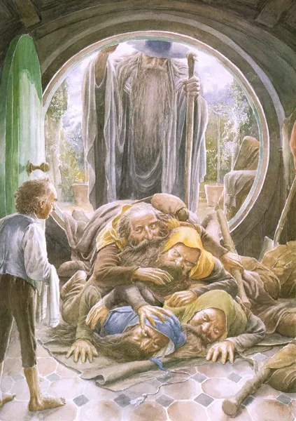 Illustration : An unexpected party, par Alan Lee.