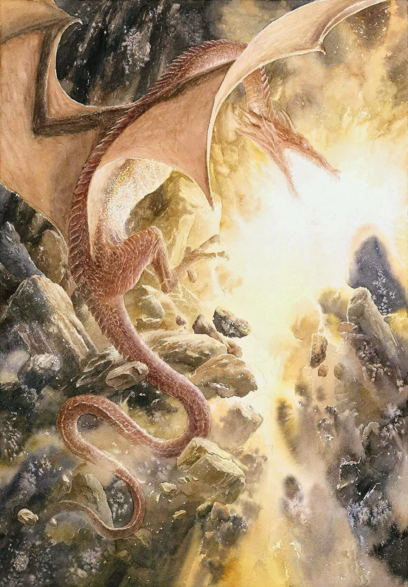 Illustration : Rumble of Smaug's fury, par Alan Lee.