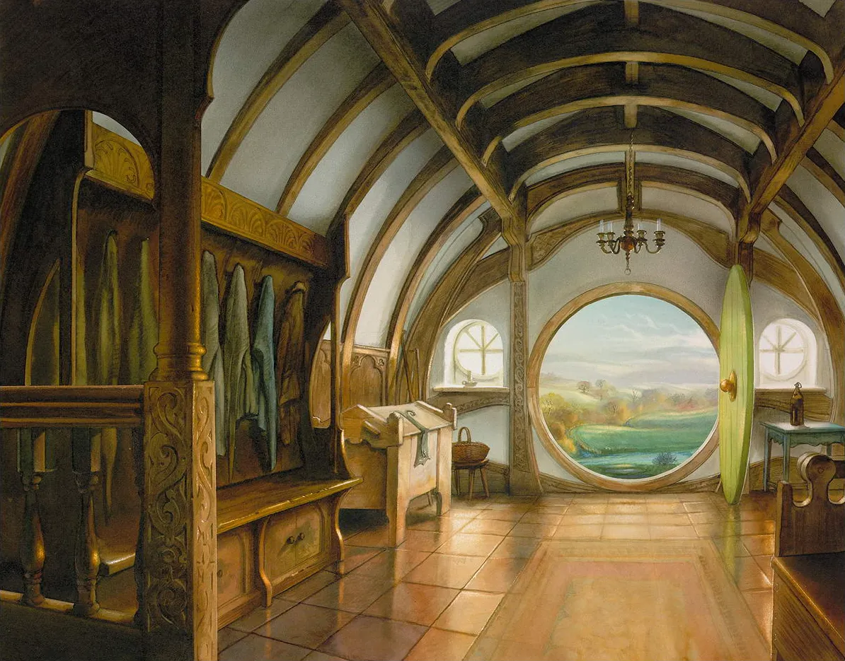 Illustration : Bilbo's Front Hall, par John Howe.