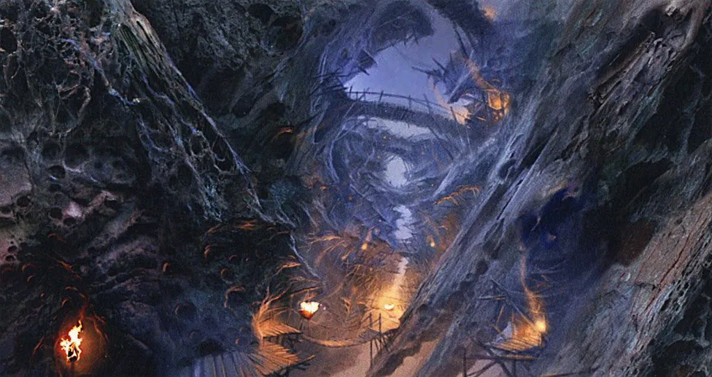 Illustration : Goblin's Town Concept - Bridges, par John Howe.