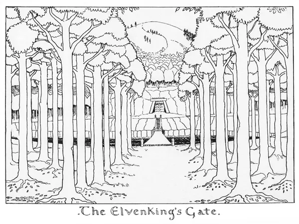 Illustration : The Elvenking's Gate, par J.R.R. Tolkien.