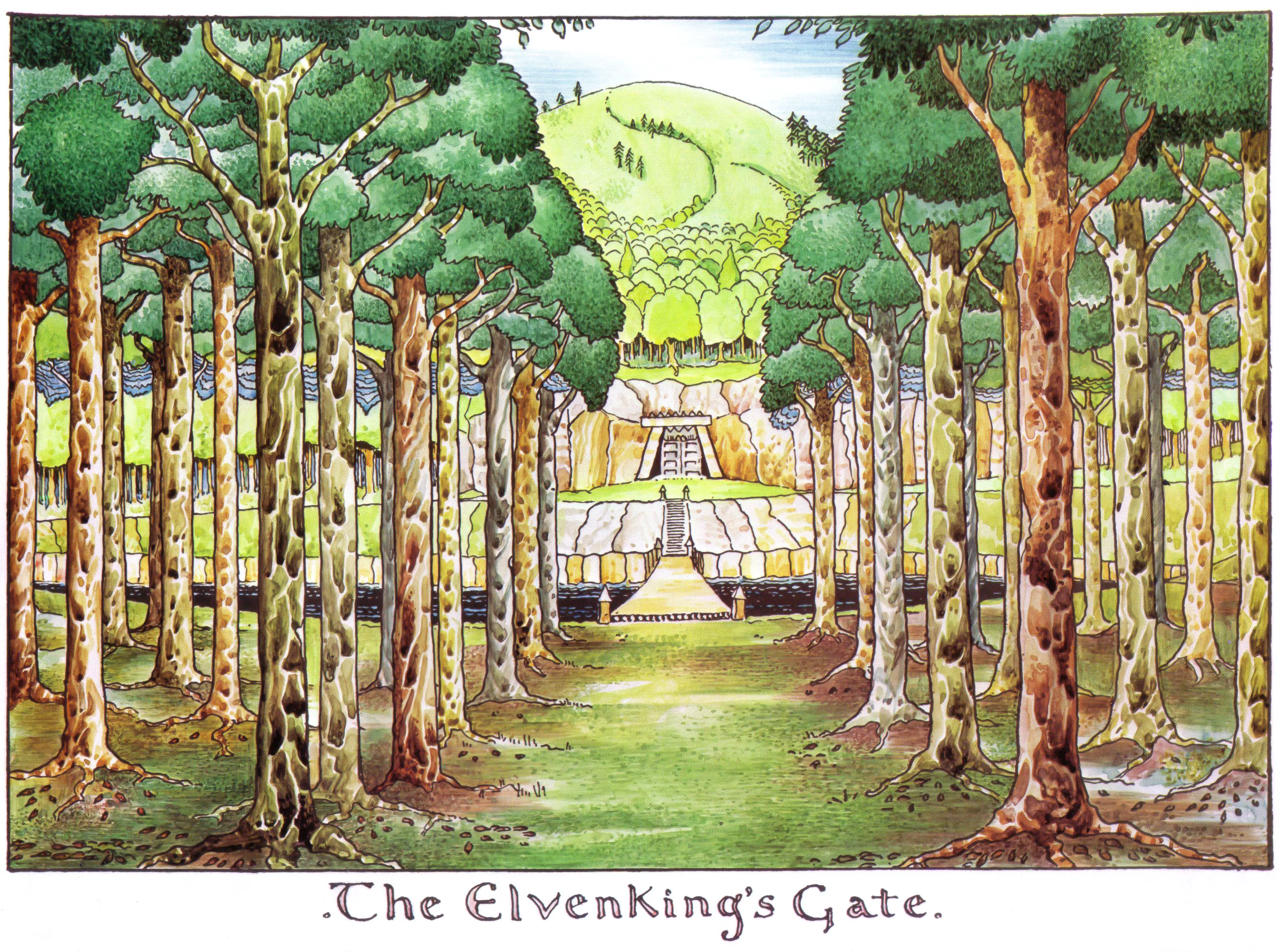Illustration : The Elvenking's Gate, par J.R.R. Tolkien.