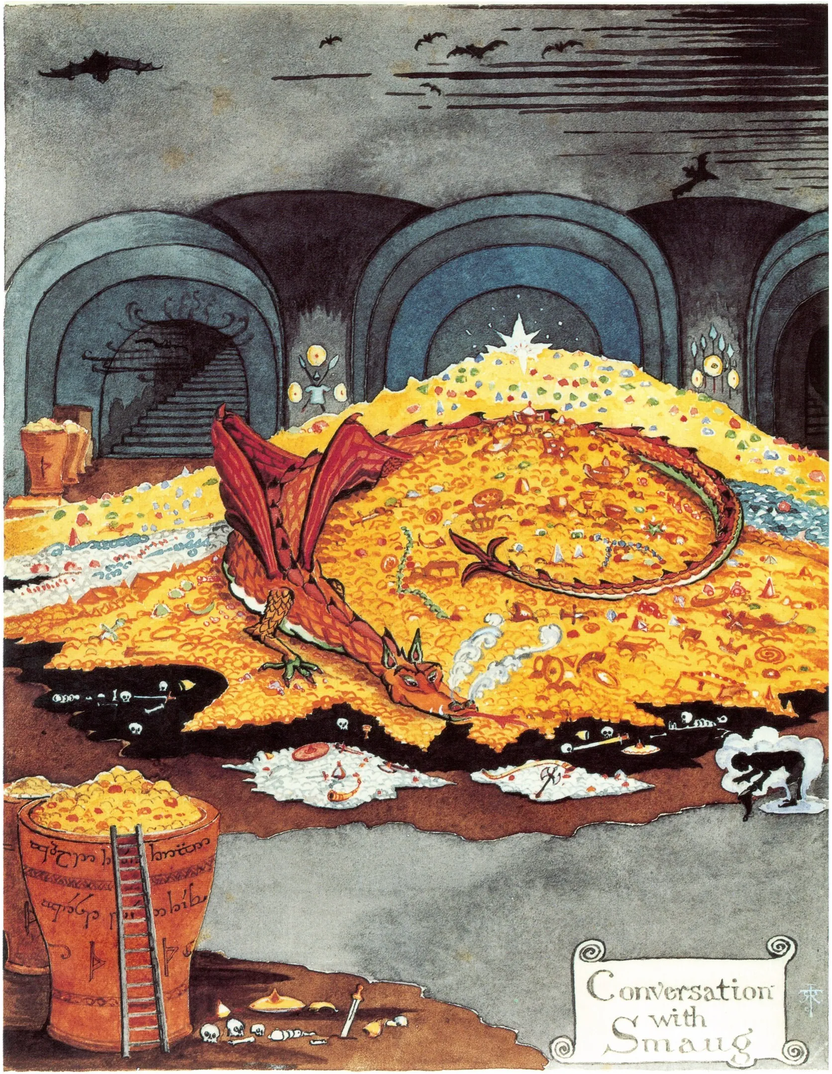 Illustration : Conversation with Smaug, par J.R.R. Tolkien.