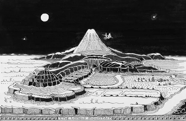 Illustration : The Lonely Mountain, par J.R.R. Tolkien.