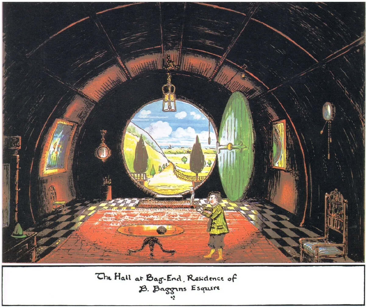 Illustration : The Hall at Bag-End, Residence of B. Baggins Esquire, par J.R.R. Tolkien.