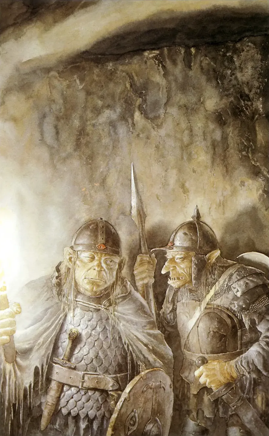 Illustration : The two orcs Gorbag and Shagratt, par Alan Lee.