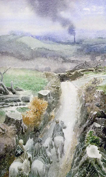 Illustration : The scouring of the Shire, par Alan Lee.