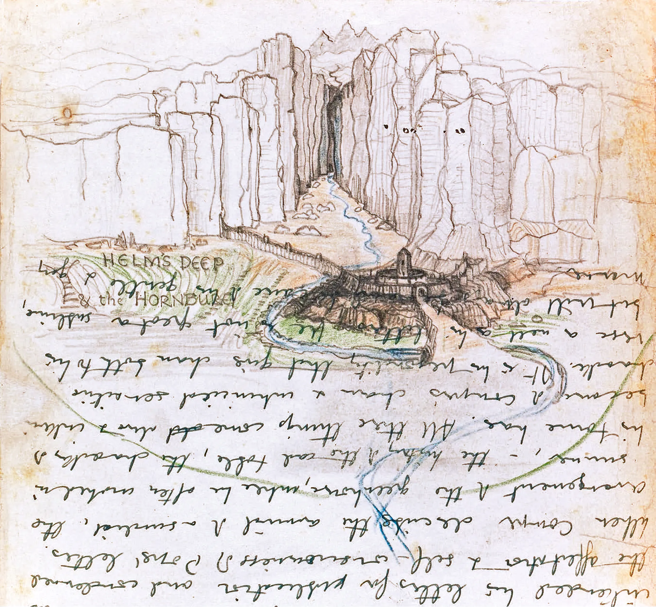 Illustration : Helm's Deep and the Hornburg, par J.R.R. Tolkien.