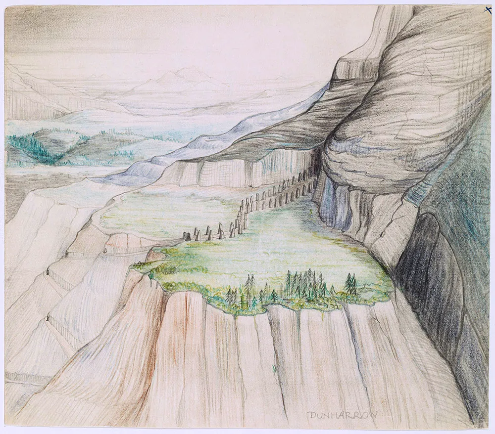 Illustration : Dunharrow, par J.R.R. Tolkien.